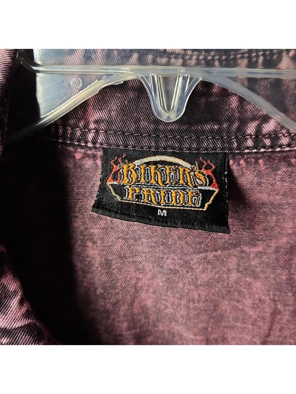 Biker's Pride | Pink-Purple Sleeveless Denim Shirt | M - Picture 2 of 3